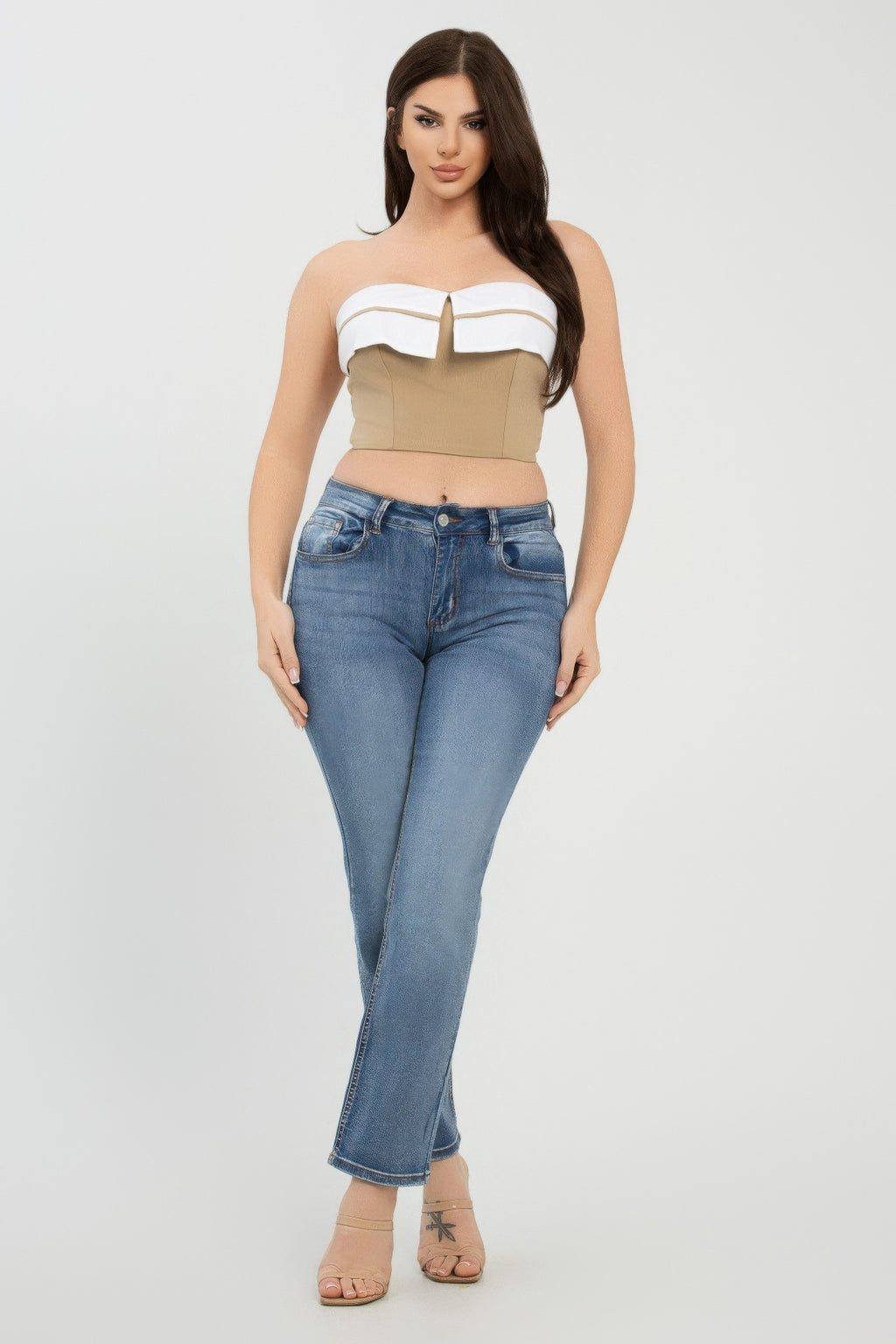 Front Fold-over Color Contrast Tube Top-Product Type | Naughty Smile Fashion