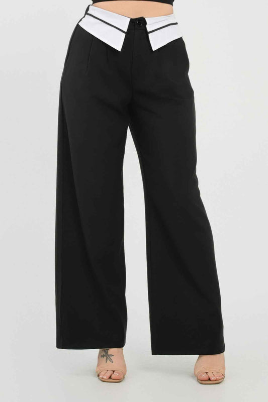 New Arrival – Front Button Fold-over Inside Zipper Pants – New Arrival Now Live