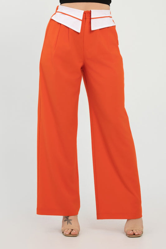 New Arrival – Front Button Fold-over Inside Zipper Pants – New Arrival Now Live