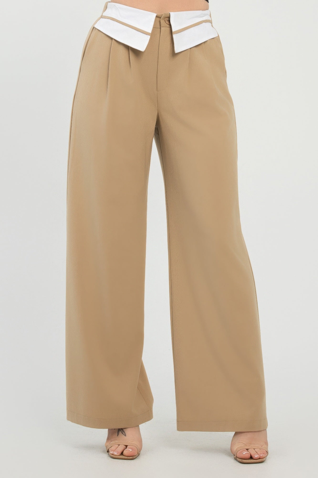 Front Button Fold-over Inside Zipper Pants-Product Type | Naughty Smile Fashion