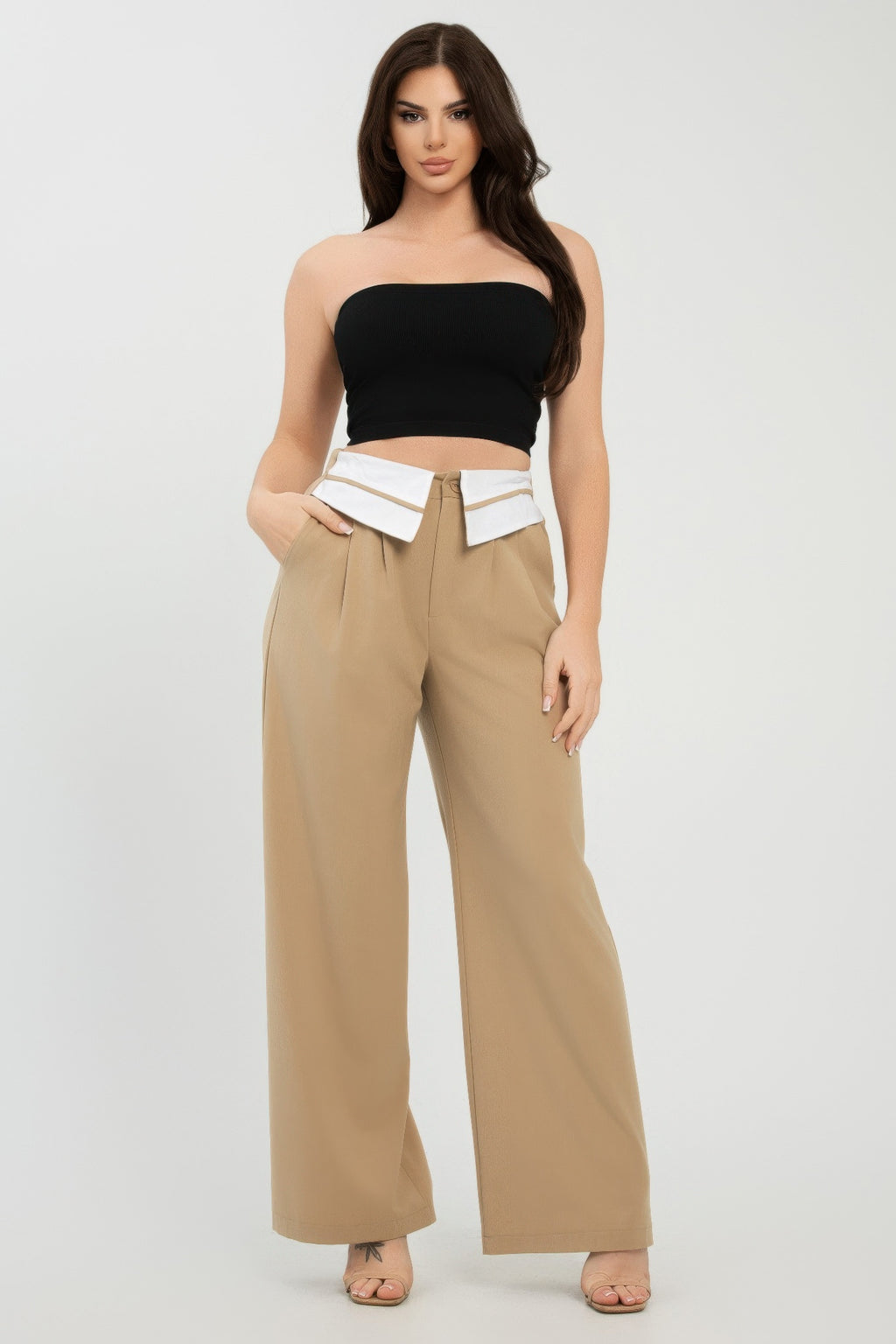 Front Button Fold-over Inside Zipper Pants-Product Type | Naughty Smile Fashion