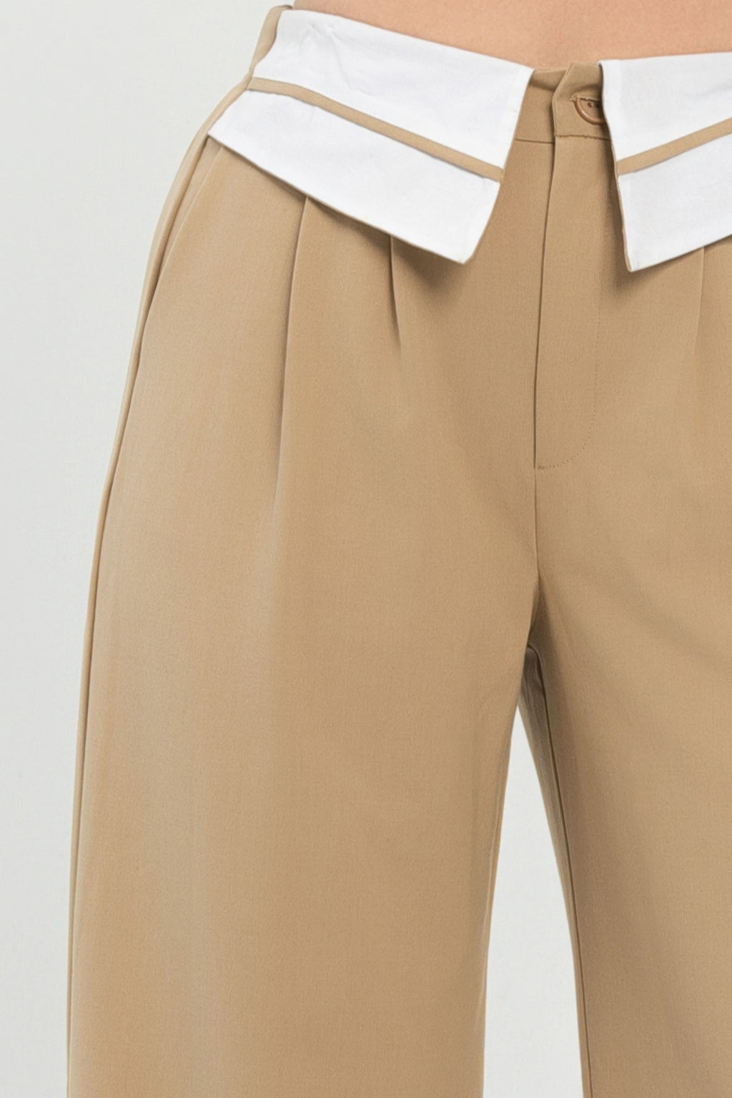 Front Button Fold-over Inside Zipper Pants-Product Type | Naughty Smile Fashion