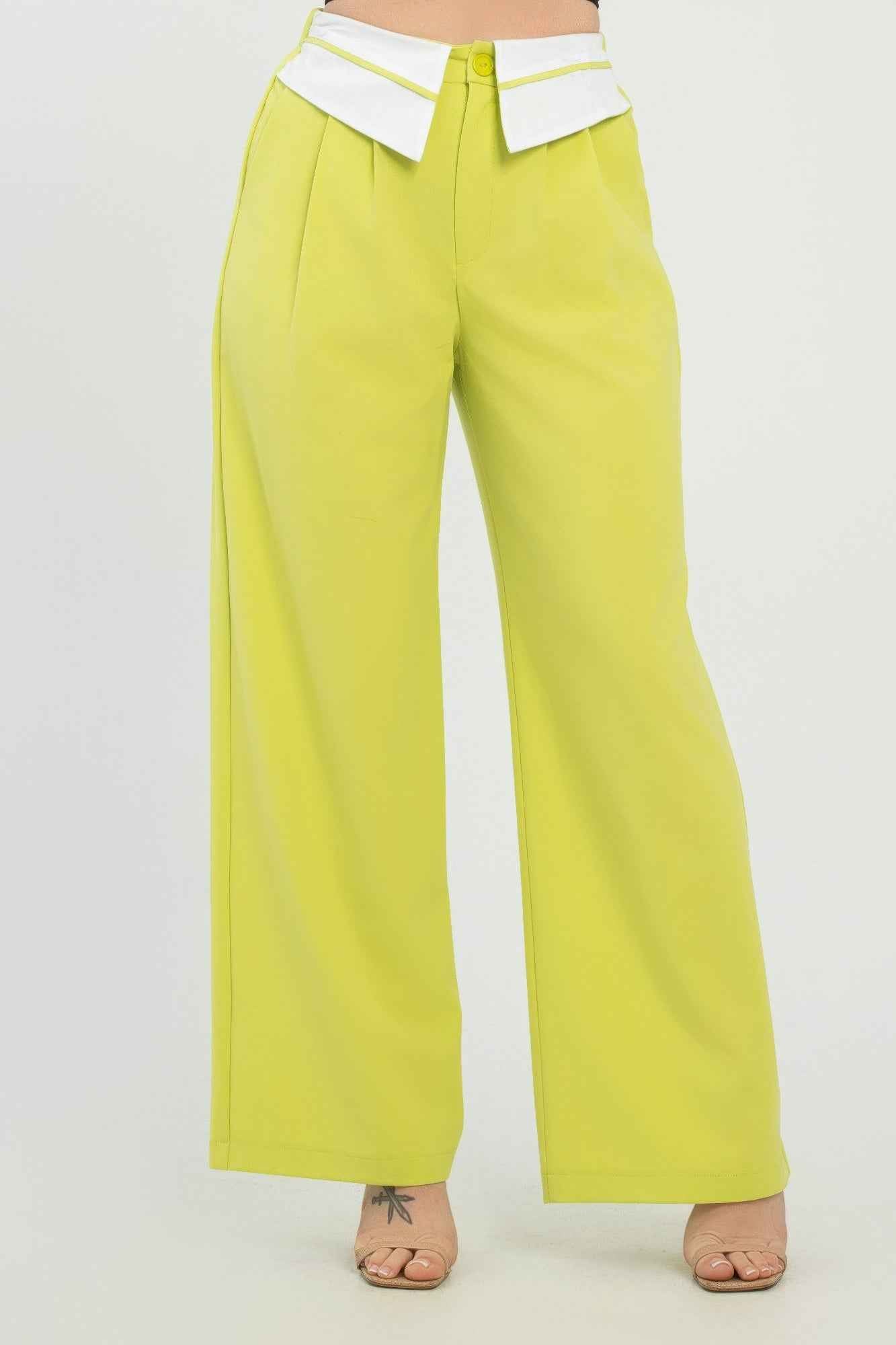 New Arrival – Front Button Fold-over Inside Zipper Pants – New Arrival Now Live
