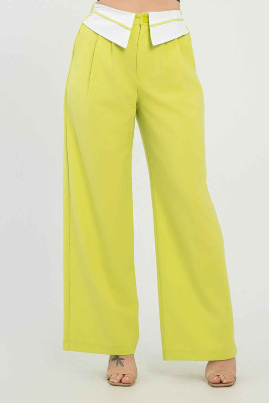 New Arrival – Front Button Fold-over Inside Zipper Pants – New Arrival Now Live