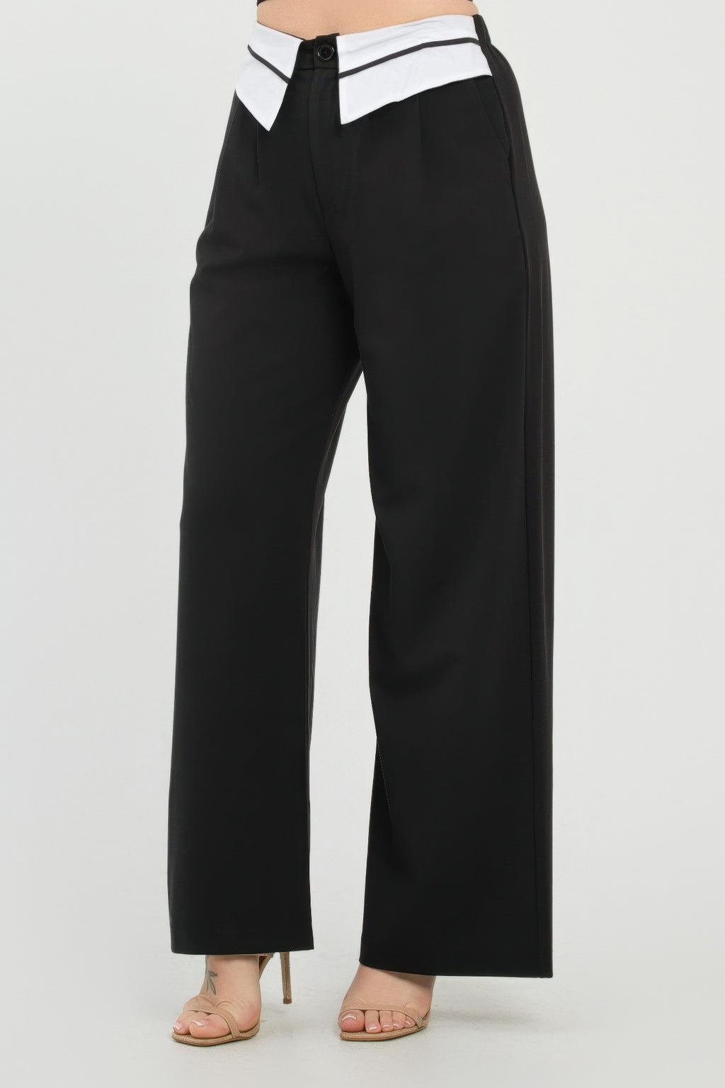 Front Button Fold-over Inside Zipper Pants-Product Type | Naughty Smile Fashion