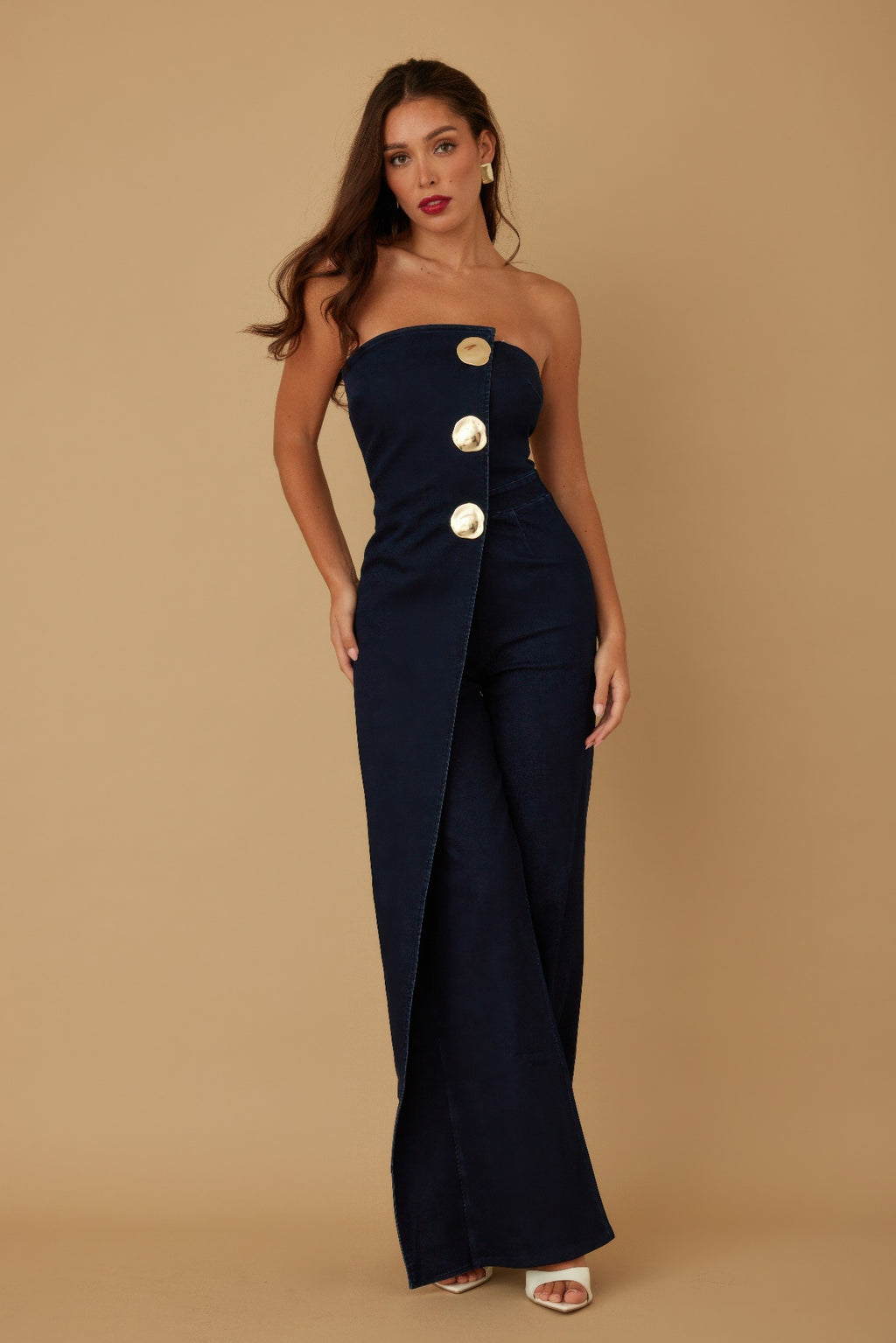 Open Flap Layer Strapless Jumpsuit-Product Type | Naughty Smile Fashion