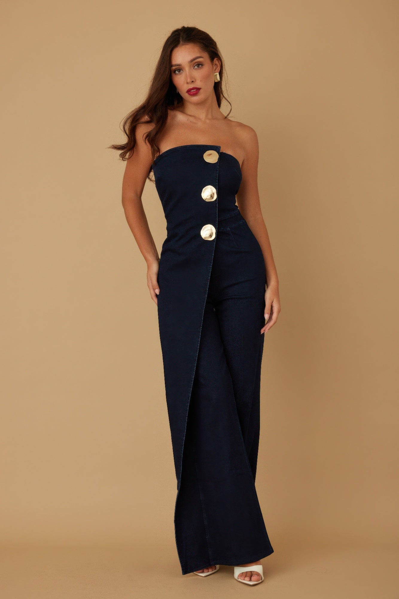 Open Flap Layer Strapless Jumpsuit-Product Type | Naughty Smile Fashion
