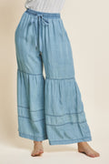 Washed Denim Tiered Wide Leg Pants-Product Type | Naughty Smile Fashion
