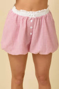 Seersucker Stripe Bubble Hem Boxer Shorts-Product Type | Naughty Smile Fashion