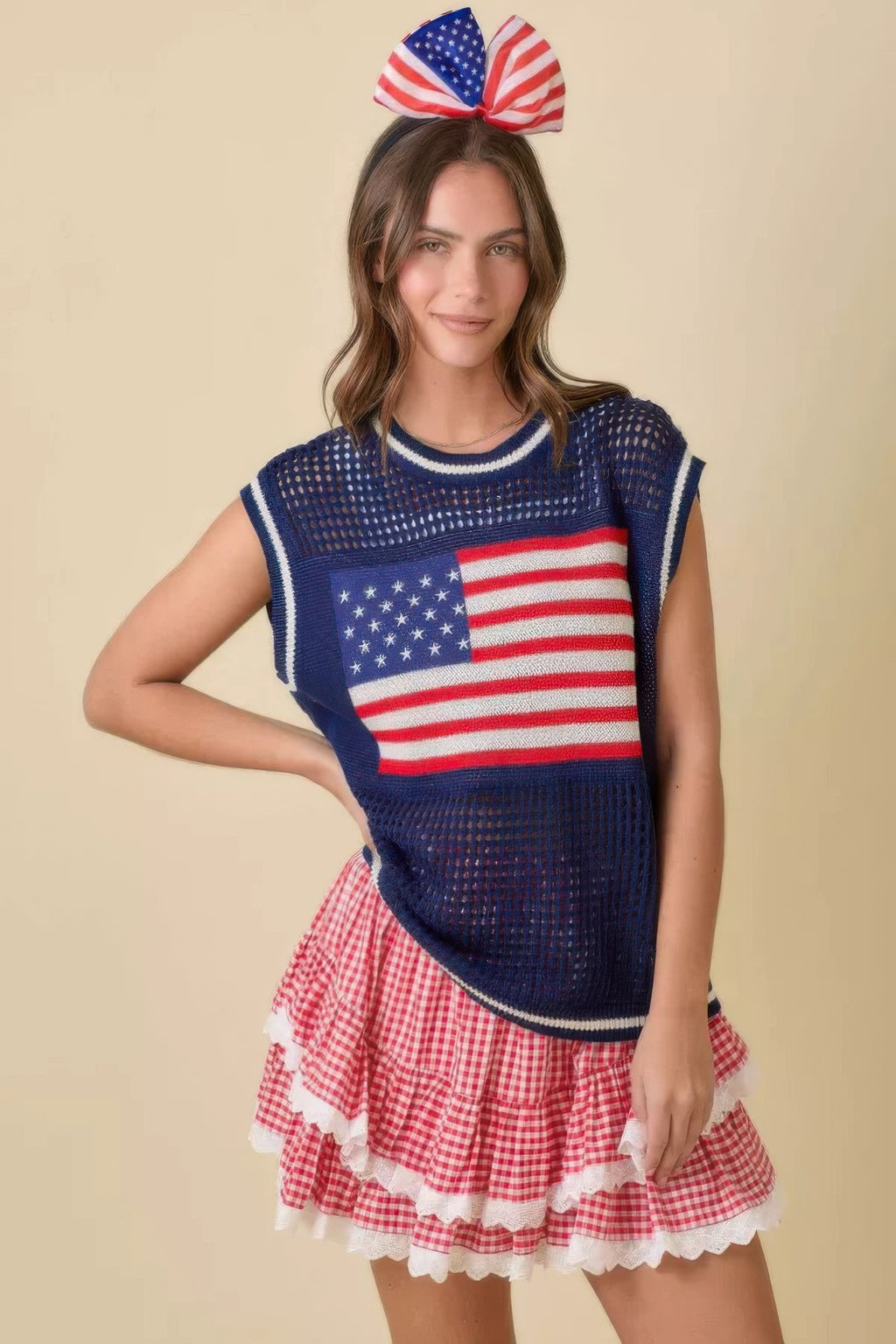 Gingham Ruffle Skort With Eyelet Ruffle-Product Type | Naughty Smile Fashion