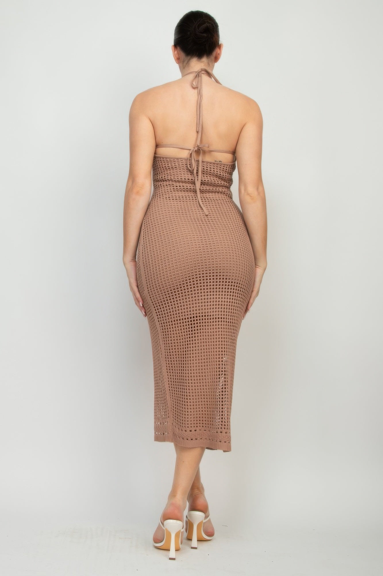 Halter Neck Open-back Midi Dress-Product Type | Naughty Smile Fashion