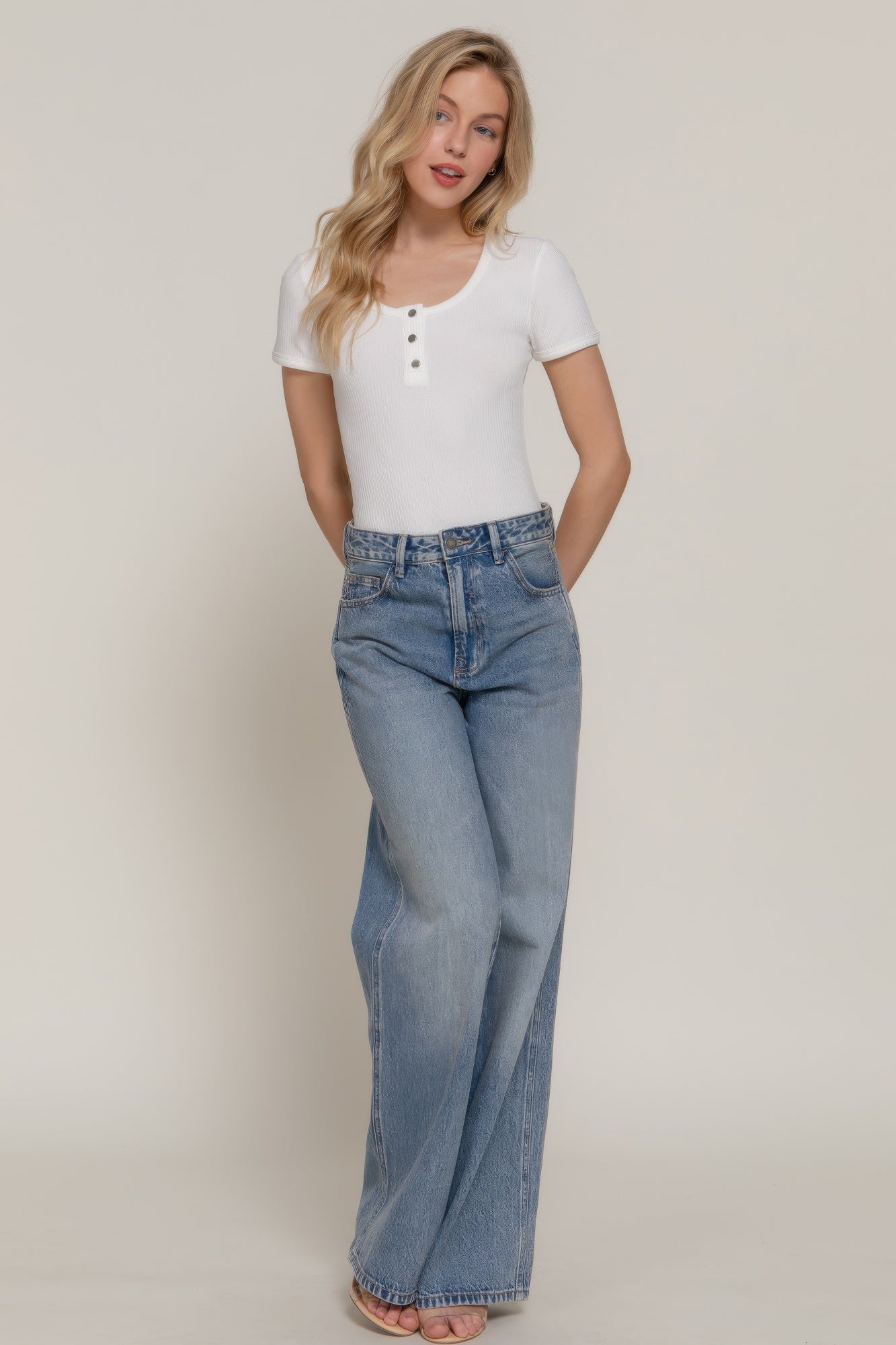 Short Slv Snap Button Rib Bodysuit-Product Type | Naughty Smile Fashion