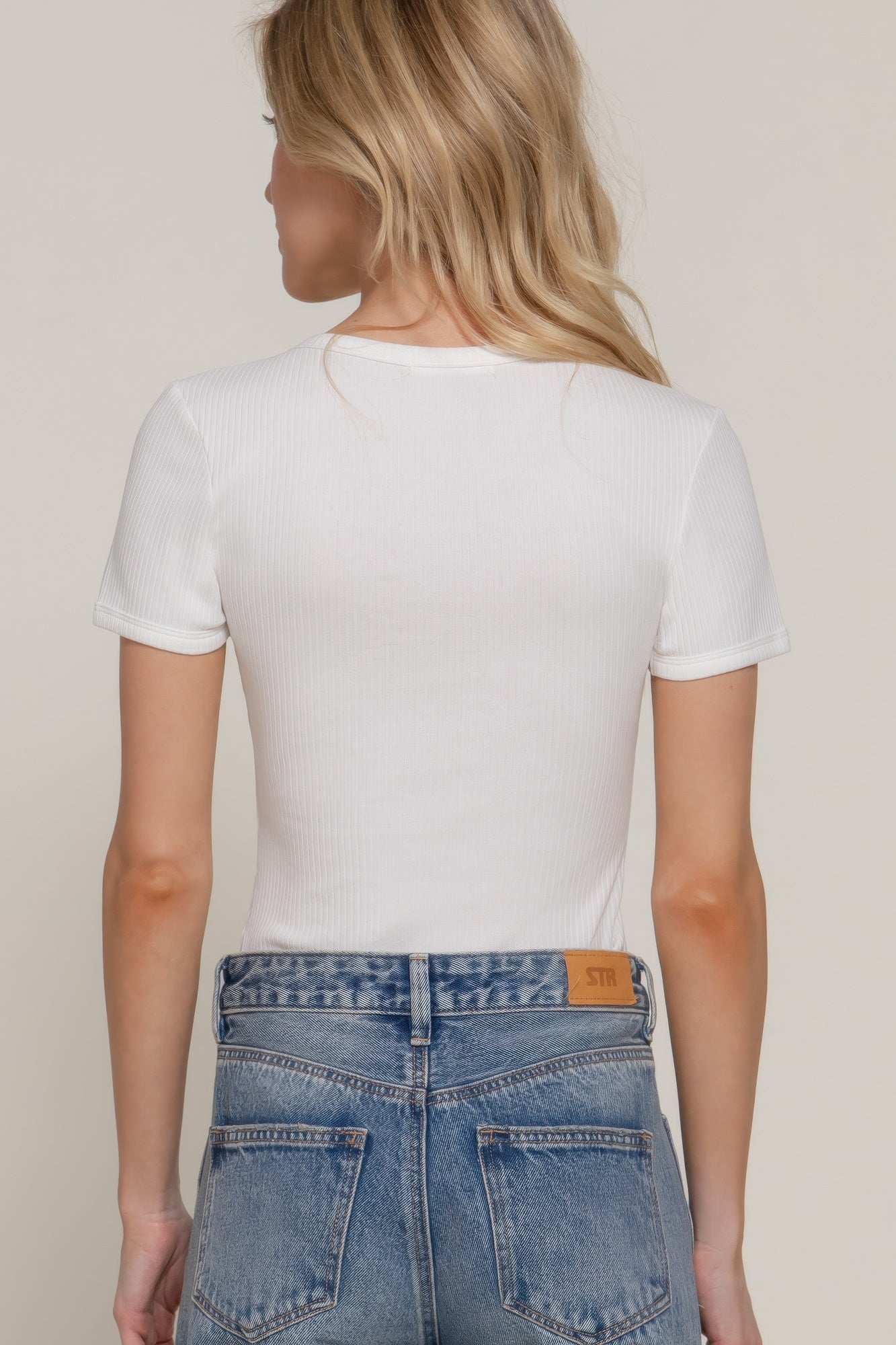 Short Slv Snap Button Rib Bodysuit-Product Type | Naughty Smile Fashion