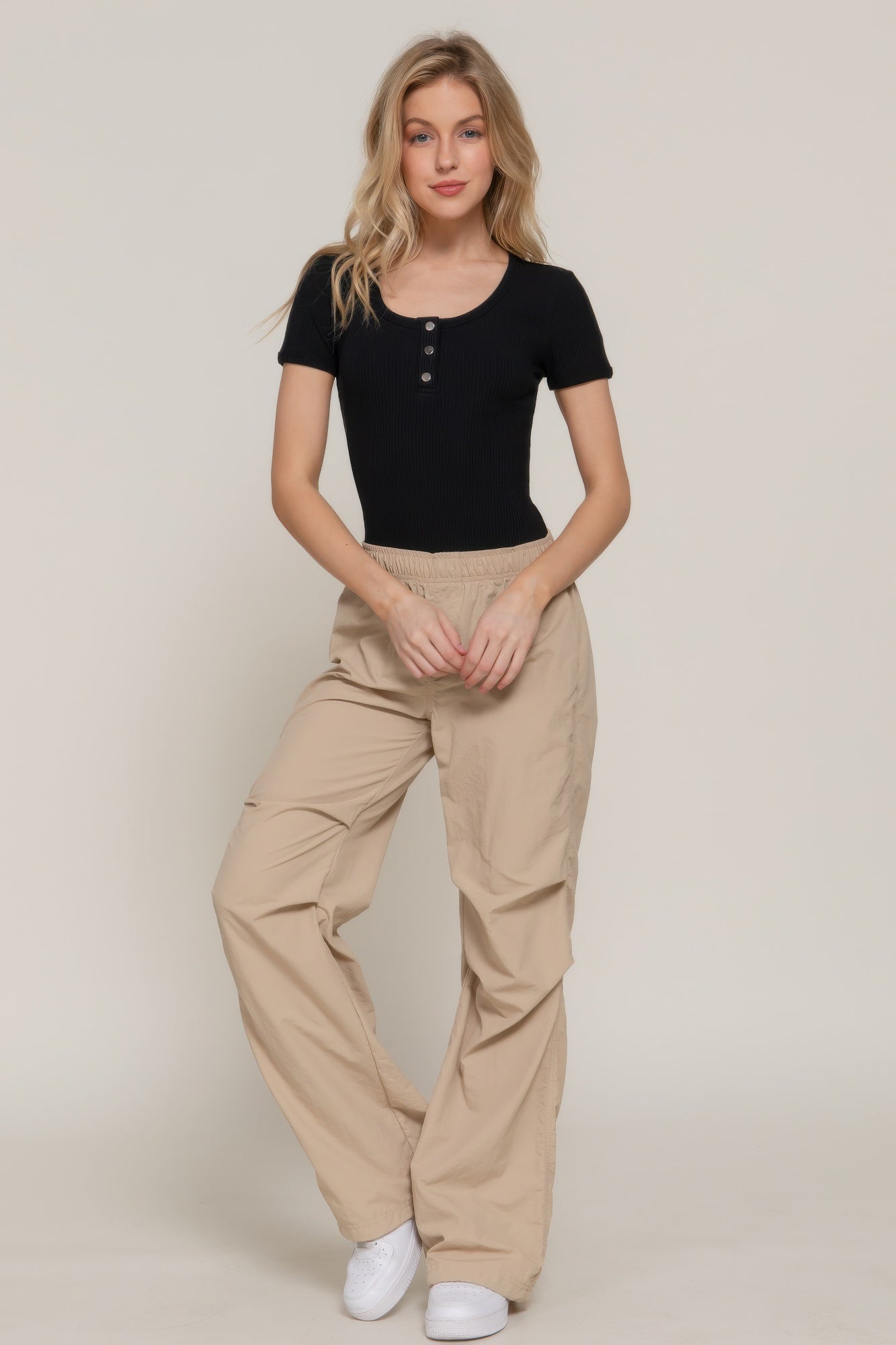Short Slv Snap Button Rib Bodysuit-Product Type | Naughty Smile Fashion