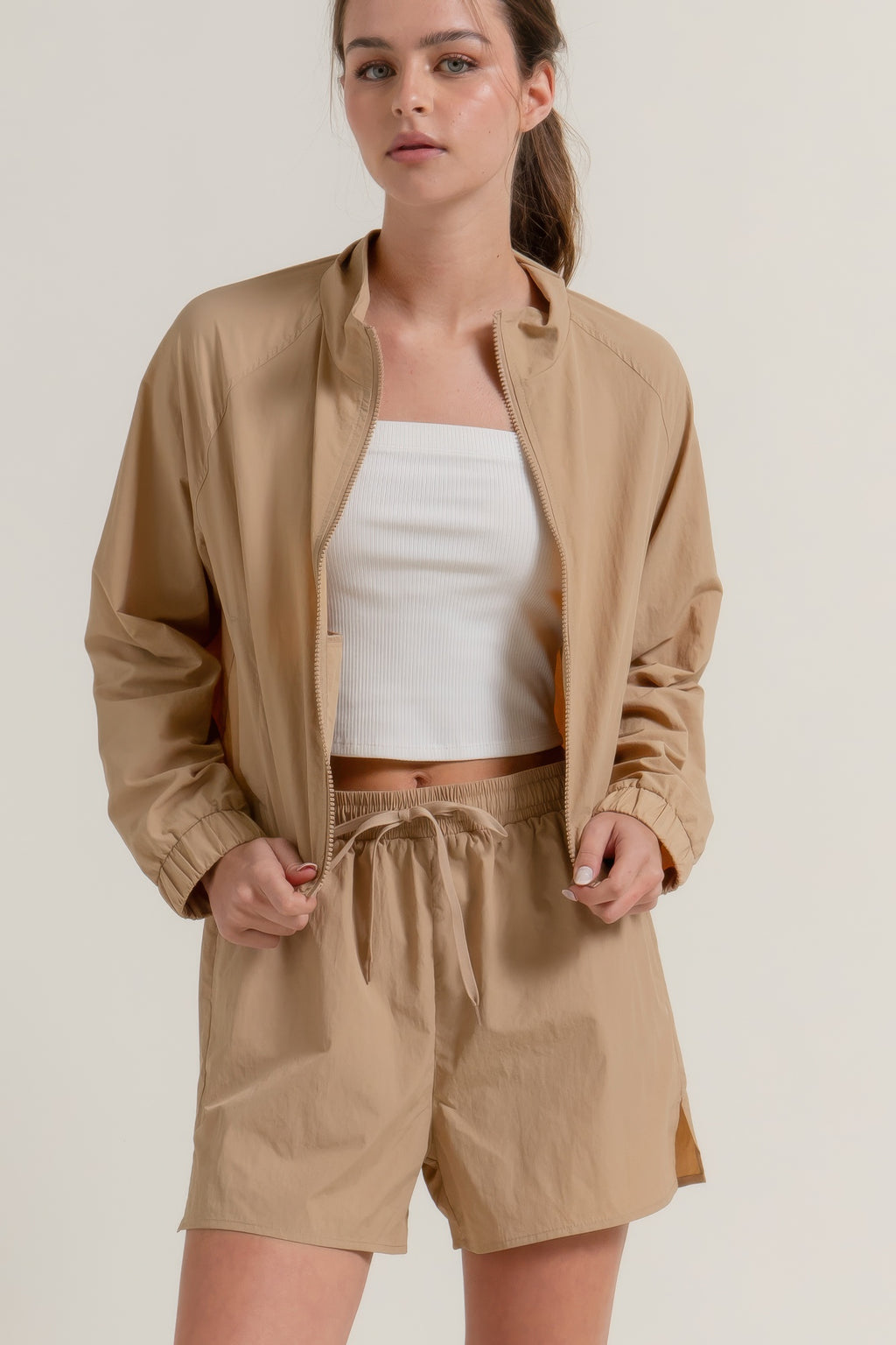 Anorak Side Slit Workout Shorts-Product Type | Naughty Smile Fashion