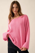 Solid Rib-knit Oversized Boatneck Sweater-Product Type | Naughty Smile Fashion