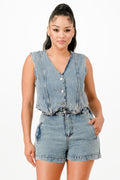 Classic Denim Vest And Short Pants Set-Product Type | Naughty Smile Fashion