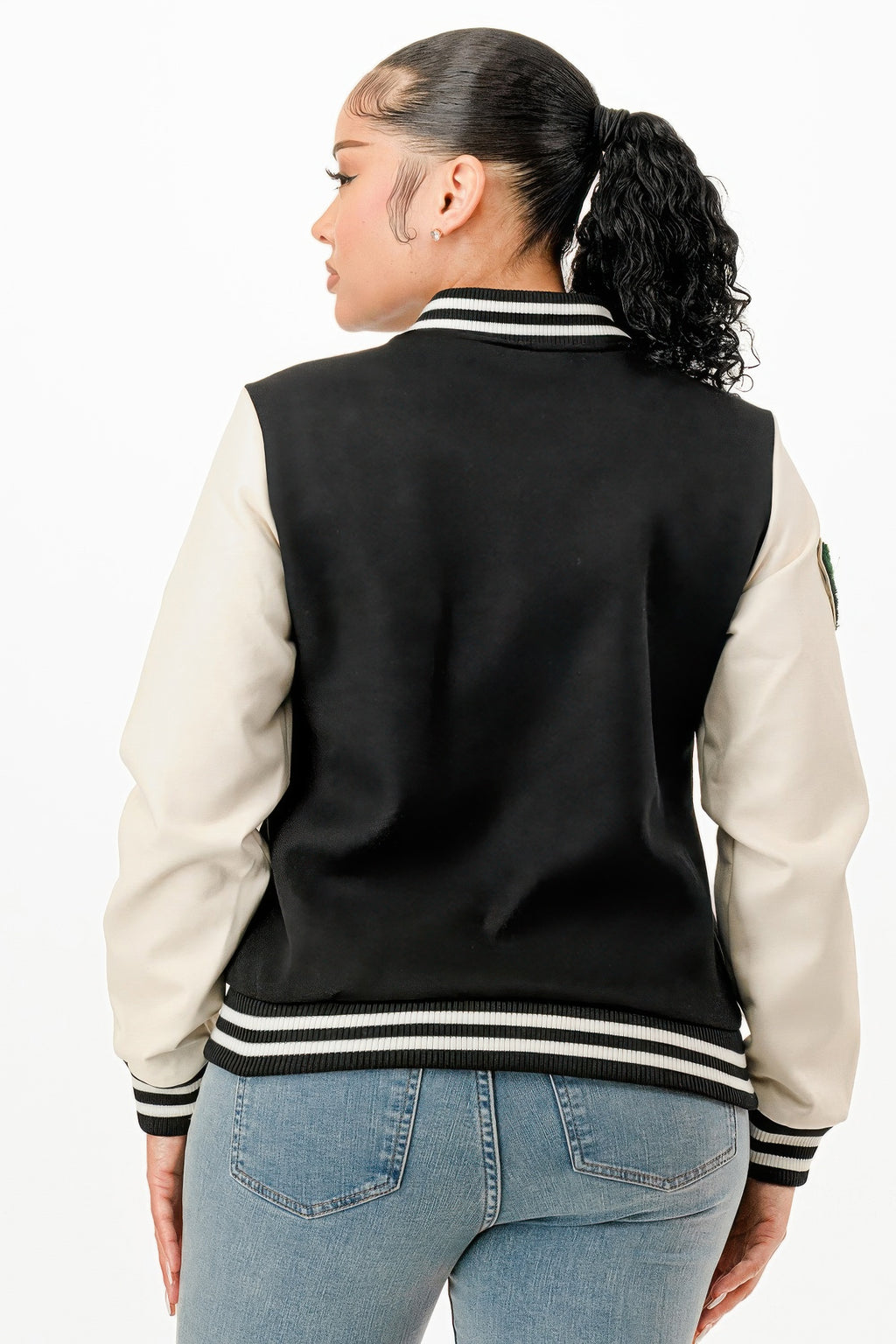 Patch Varsity Bomber Jacket-Product Type | Naughty Smile Fashion