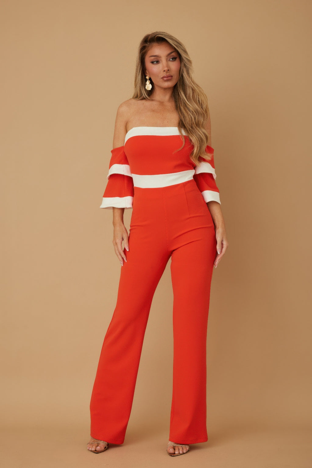 Off Shoulder Black N White Color Combo Jumpsuit-Product Type | Naughty Smile Fashion