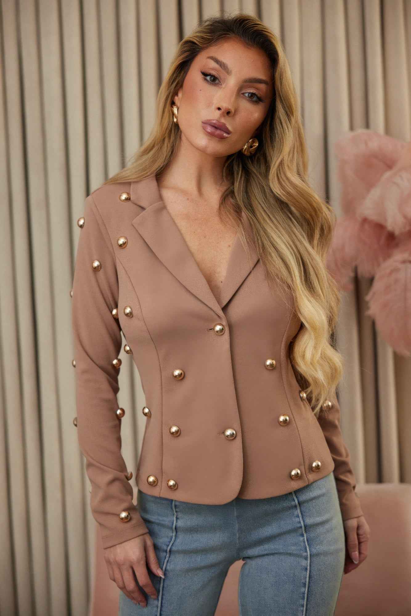 Stud Detailed Fashion Jacket