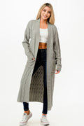 Cable Sweater Long Cardigan-Product Type | Naughty Smile Fashion
