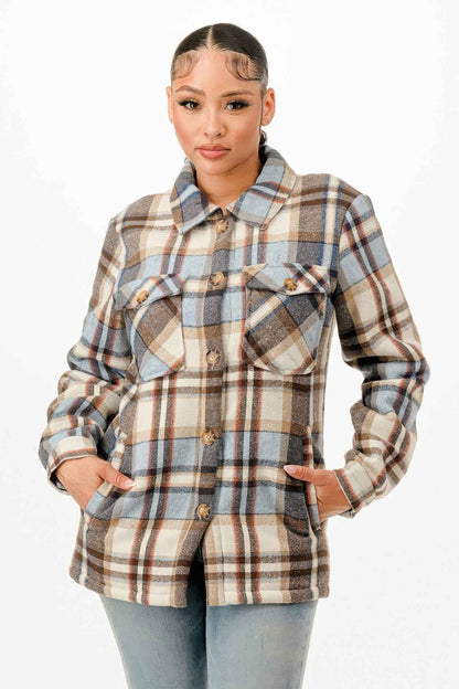 Sherpa Lined Flannel Warm Jacket
