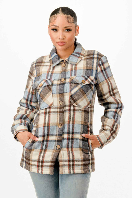Sherpa Lined Flannel Warm Jacket