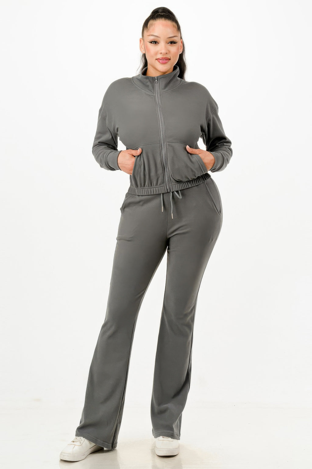 Soft Zipup Track Suit Set-Product Type | Naughty Smile Fashion