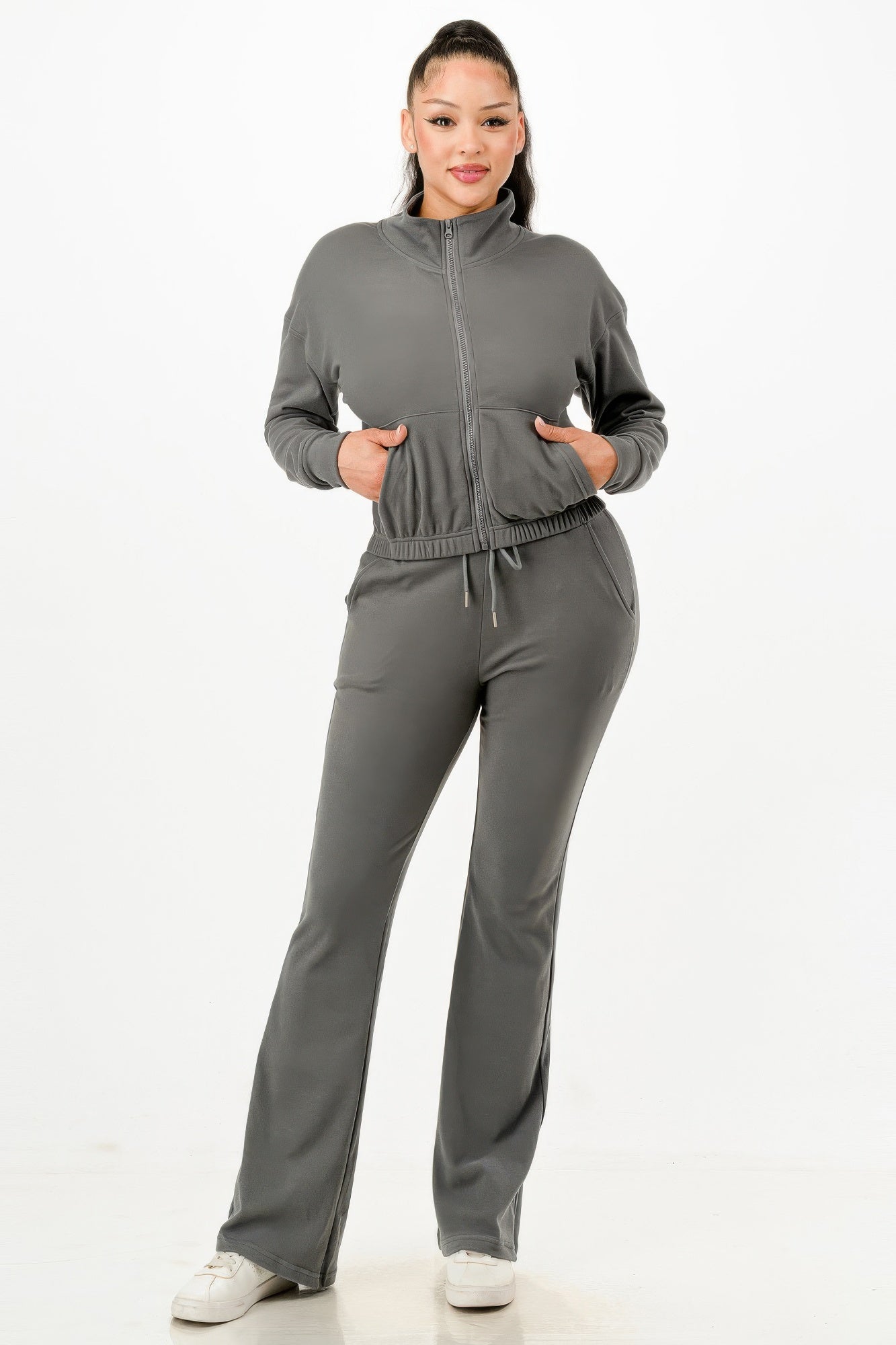 Soft Zipup Track Suit Set-Product Type | Naughty Smile Fashion