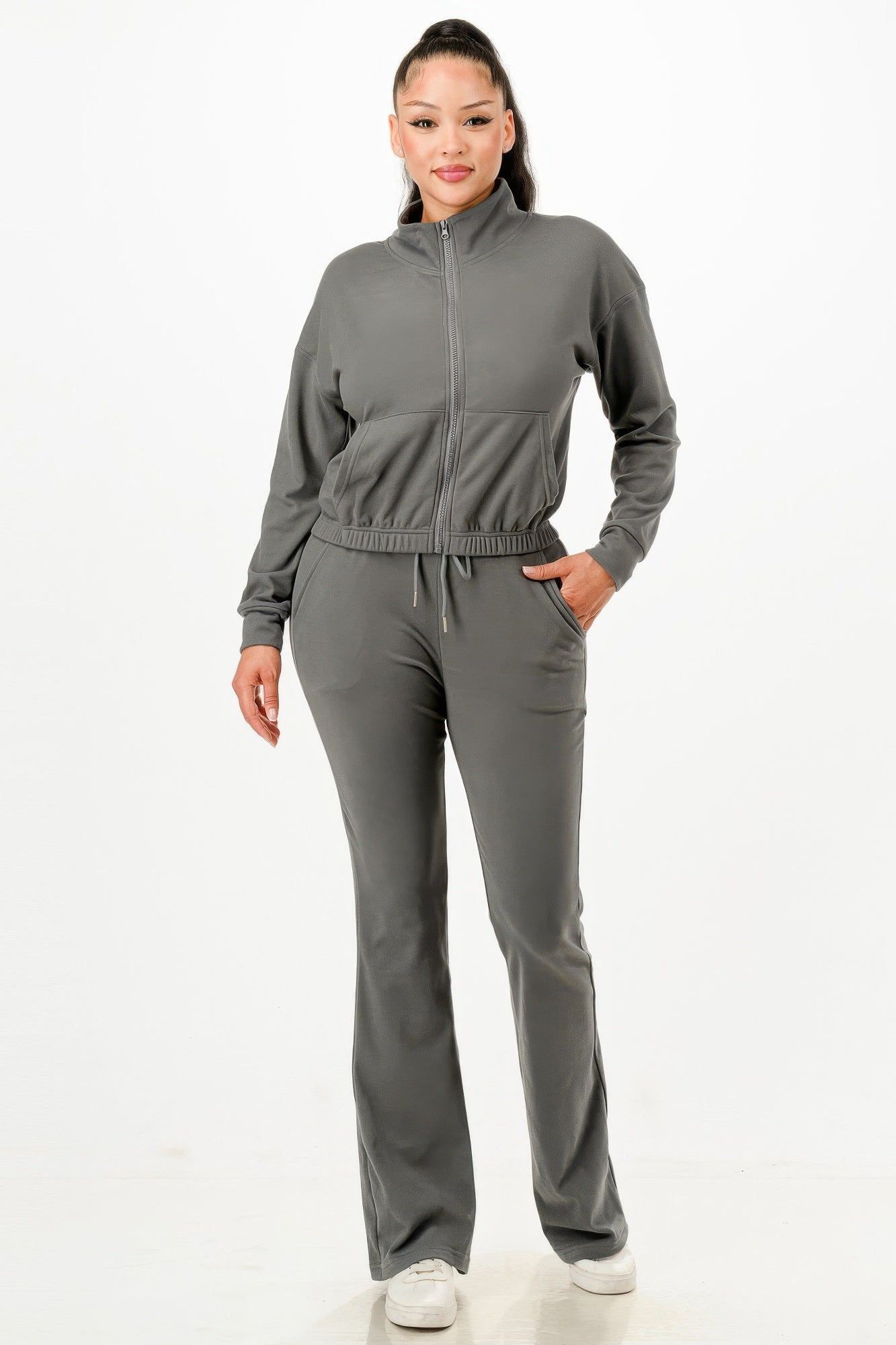 Soft Zipup Track Suit Set-Product Type | Naughty Smile Fashion