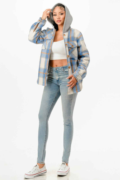Hooded Plaid Jacket
