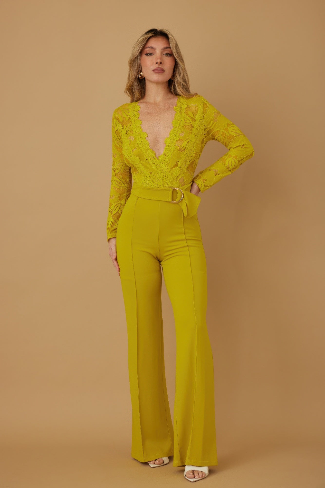 Lace Crochet Long Sleeve Jumpsuit-Product Type | Naughty Smile Fashion