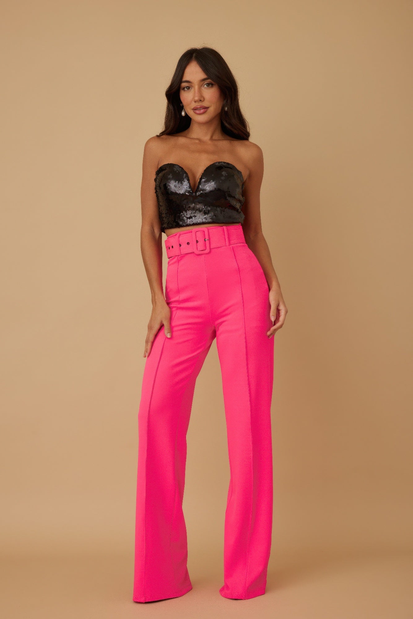 High Waist Pants With Buckle Belt-Product Type | Naughty Smile Fashion