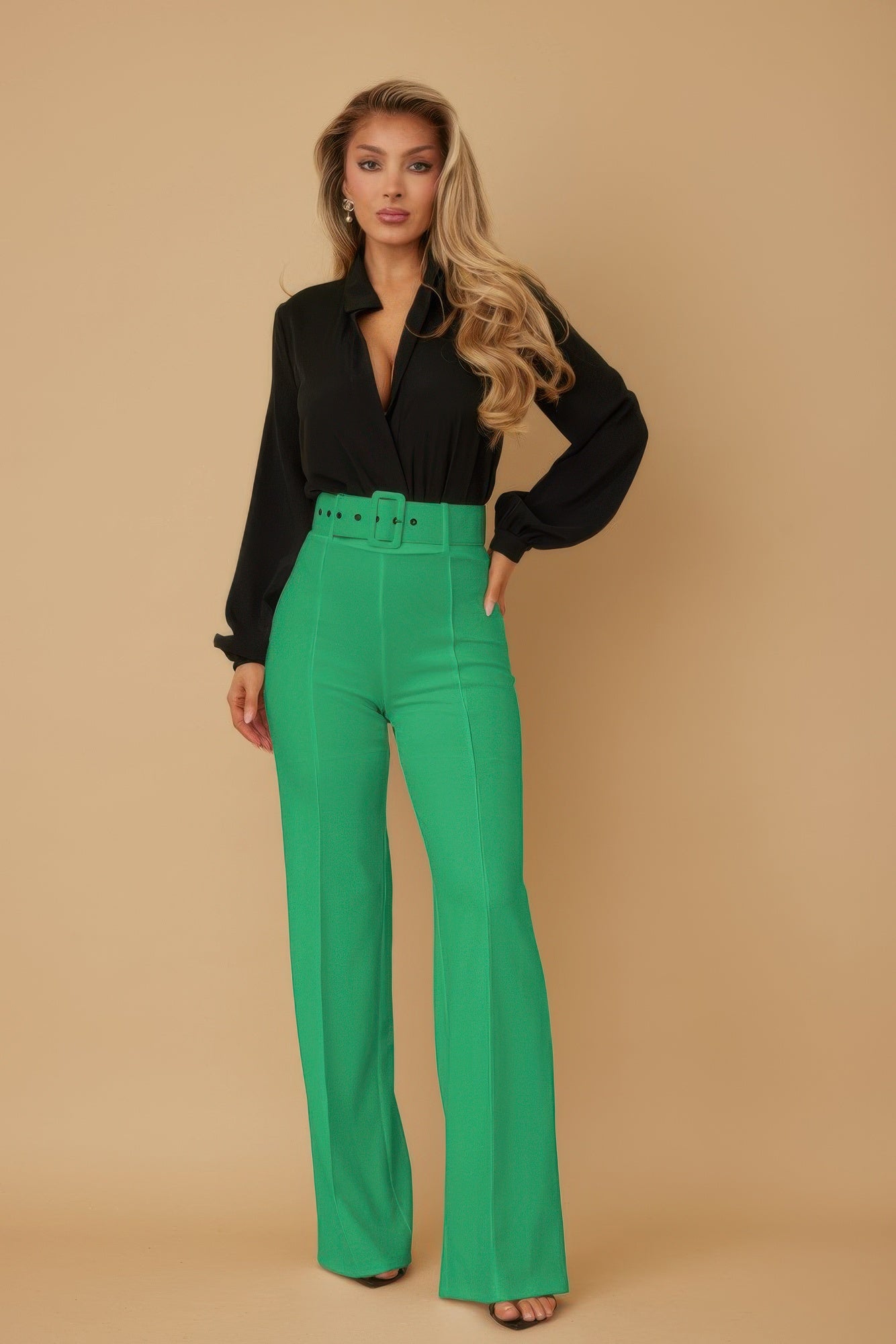 High Waist Pants With Buckle Belt-Product Type | Naughty Smile Fashion