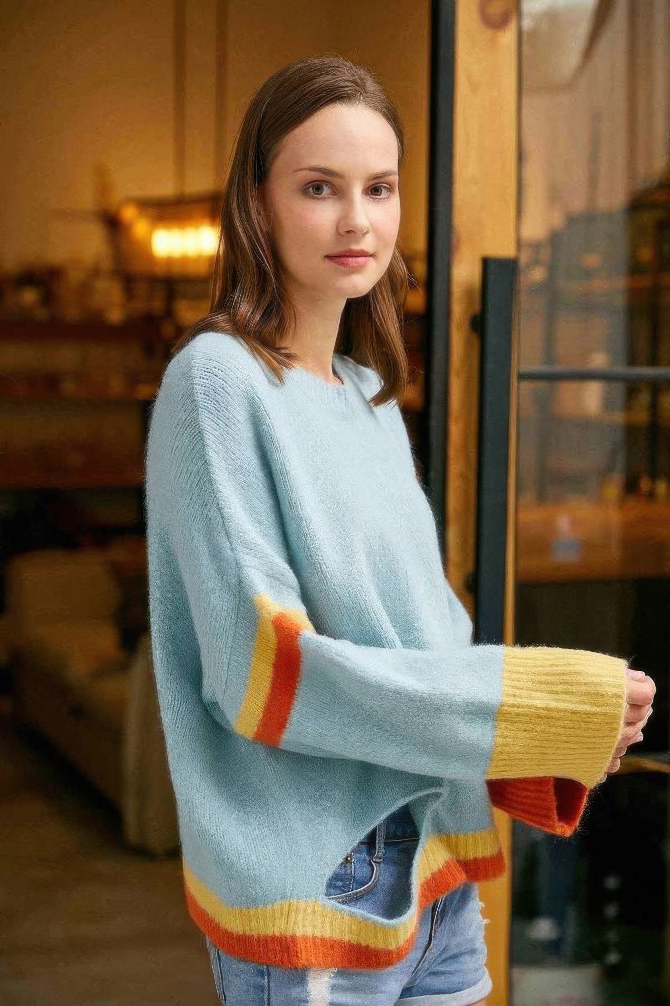 Color Block Sweater With Cut Out-Product Type | Naughty Smile Fashion