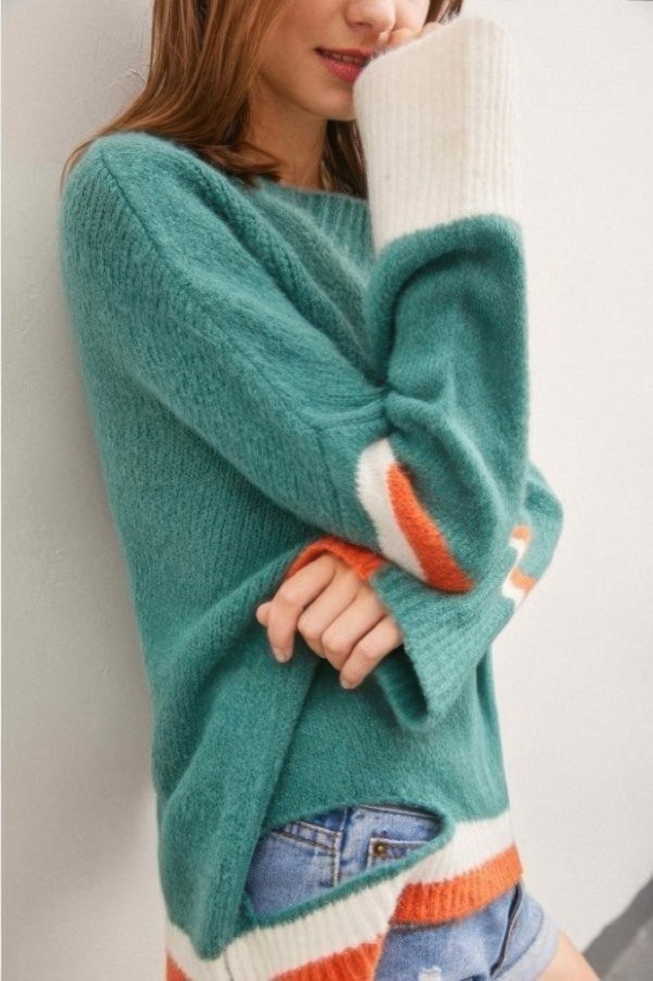 Color Block Sweater With Cut Out-Product Type | Naughty Smile Fashion