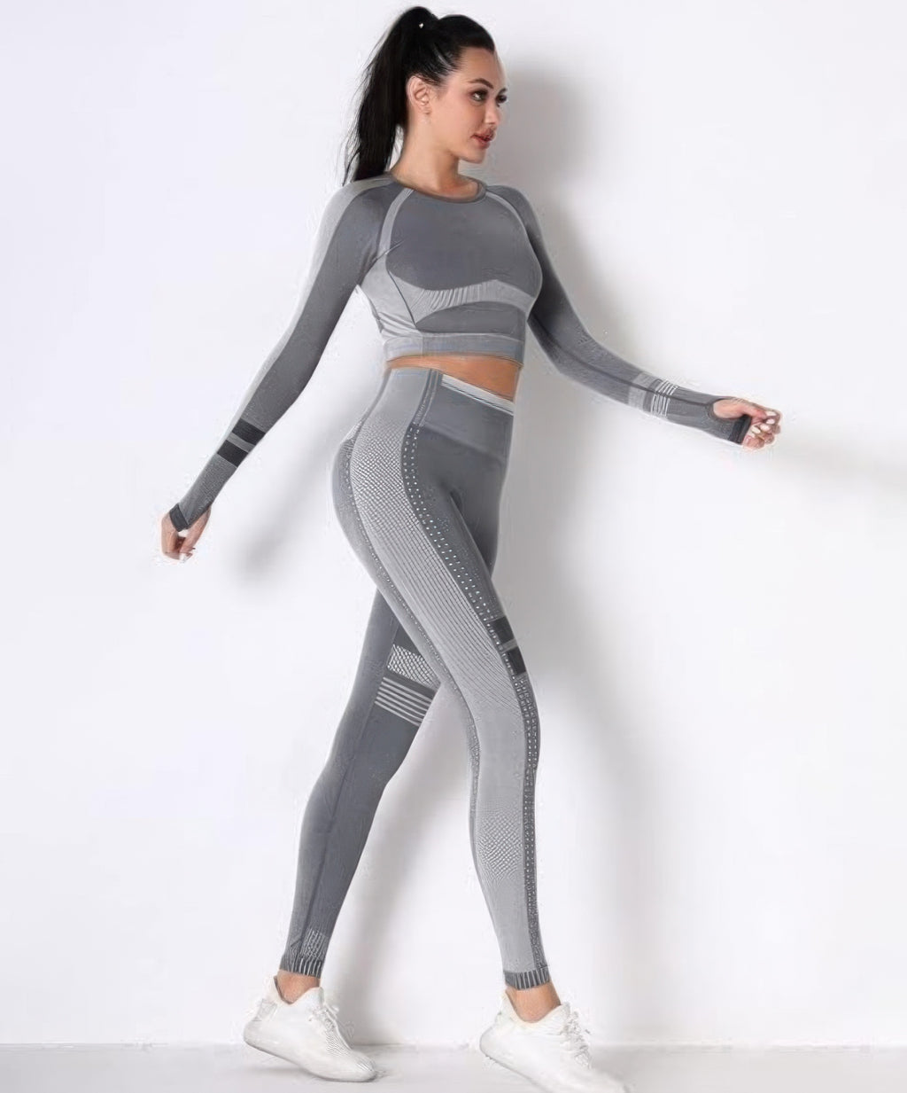 Seamless Long Sleeve Solid Yoga Set-Product Type | Naughty Smile Fashion