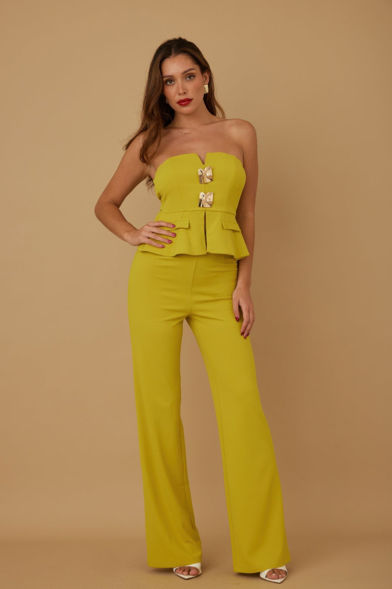 Scrunched Golden Stone Strapless Sets-Product Type | Naughty Smile Fashion