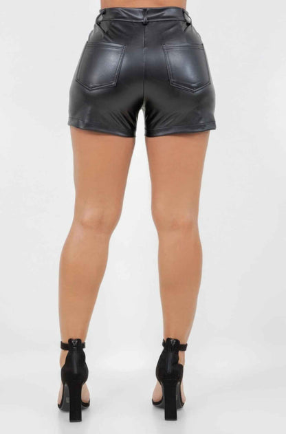 Matt Leather Pu Shorts