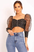 Sheer Leopard Print Crop Top-Product Type | Naughty Smile Fashion