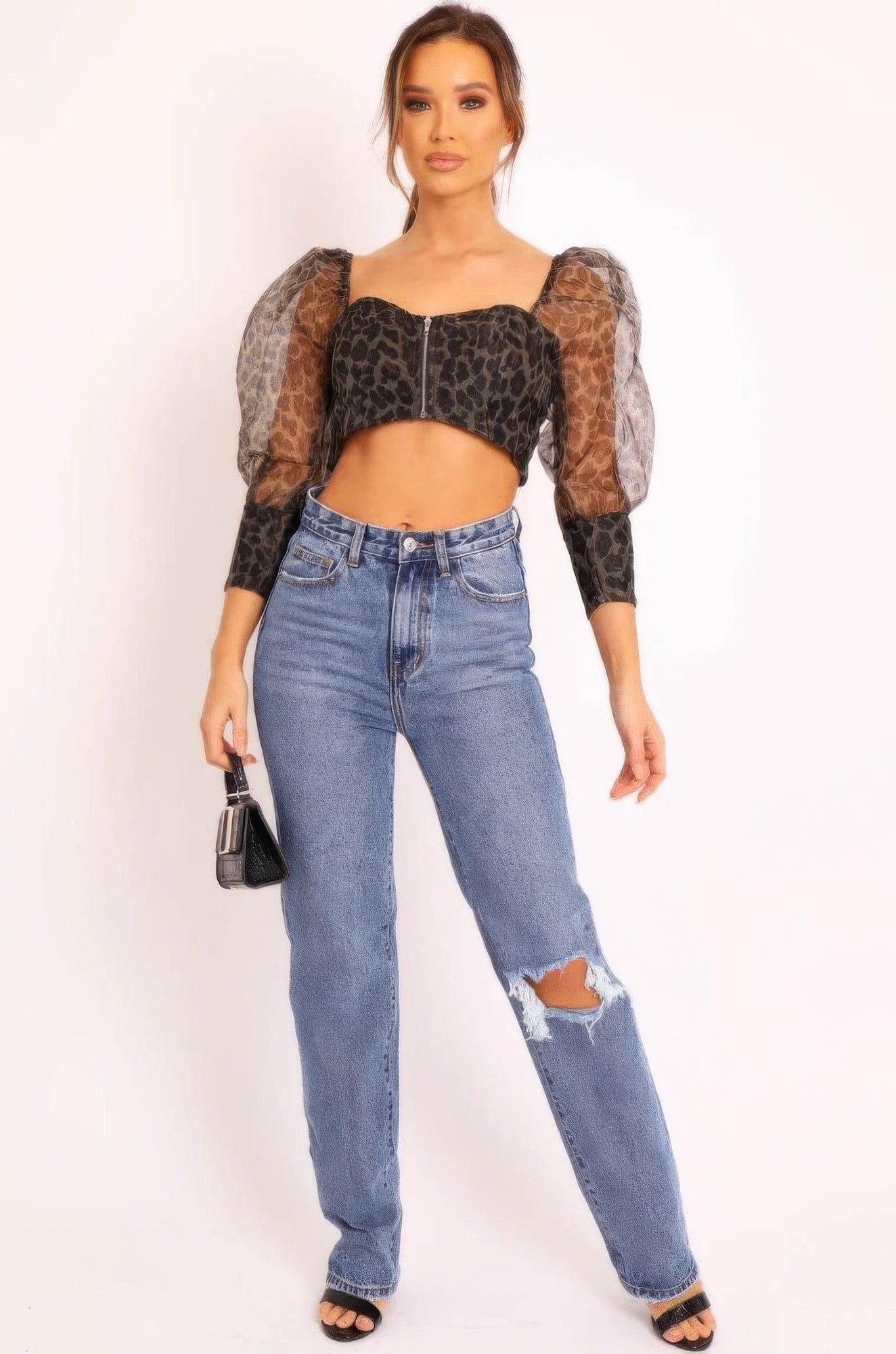 Sheer Leopard Print Crop Top-Product Type | Naughty Smile Fashion