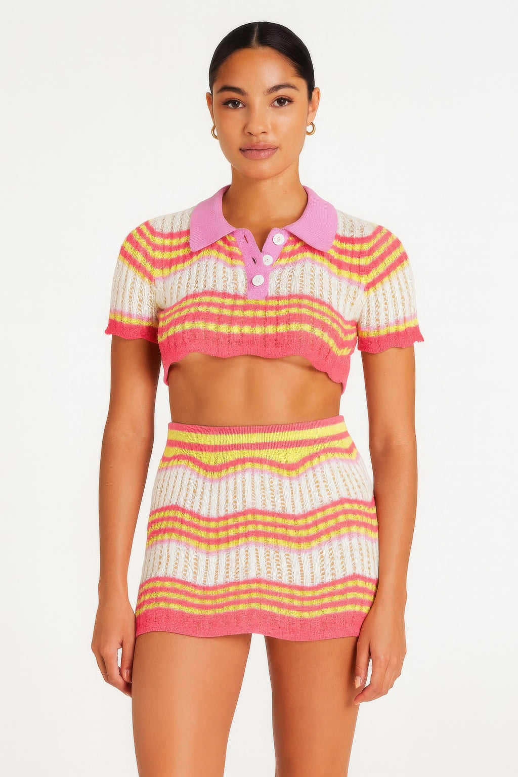 Zig Zag Crochet Two Piece Set-Product Type | Naughty Smile Fashion