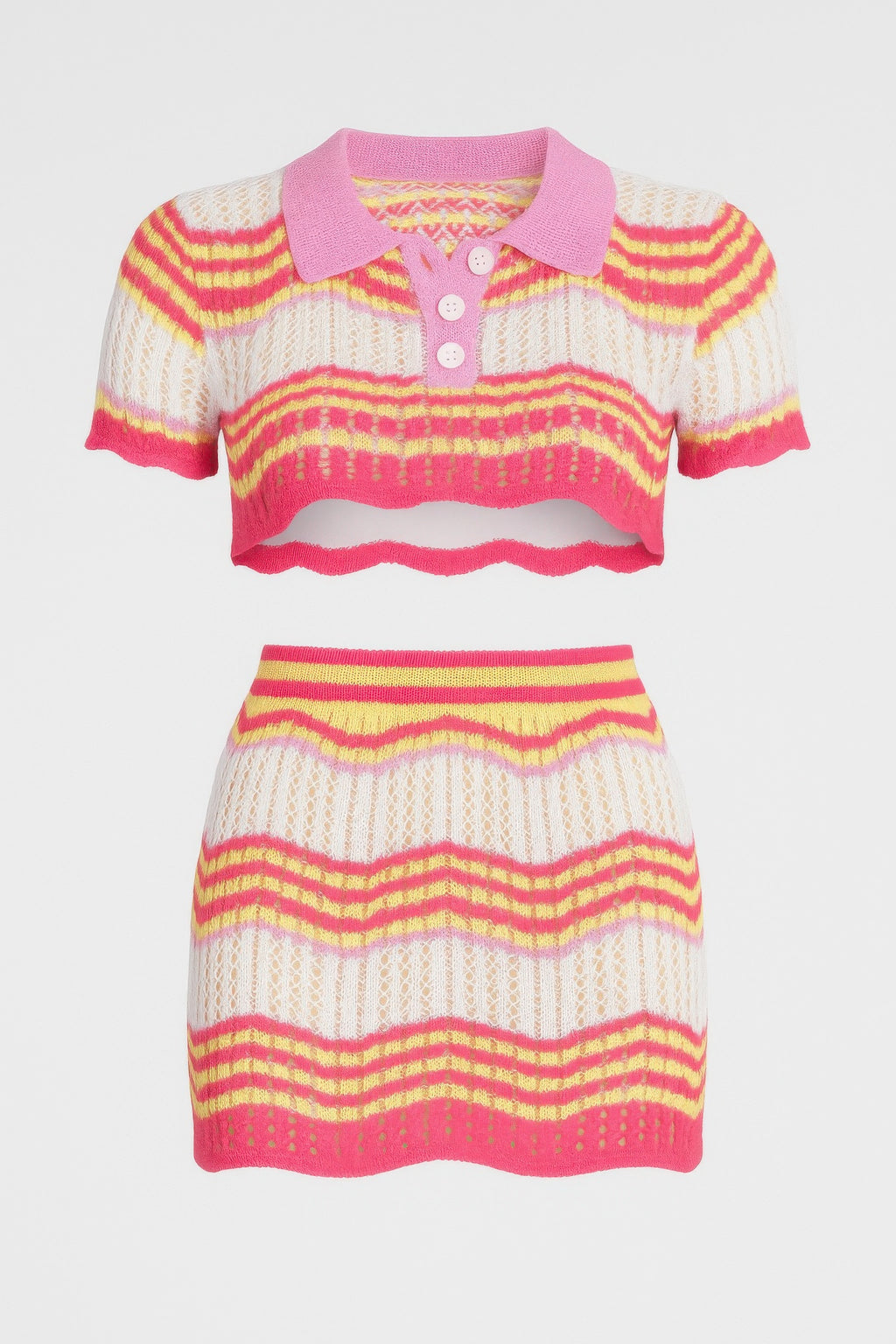 Zig Zag Crochet Two Piece Set-Product Type | Naughty Smile Fashion