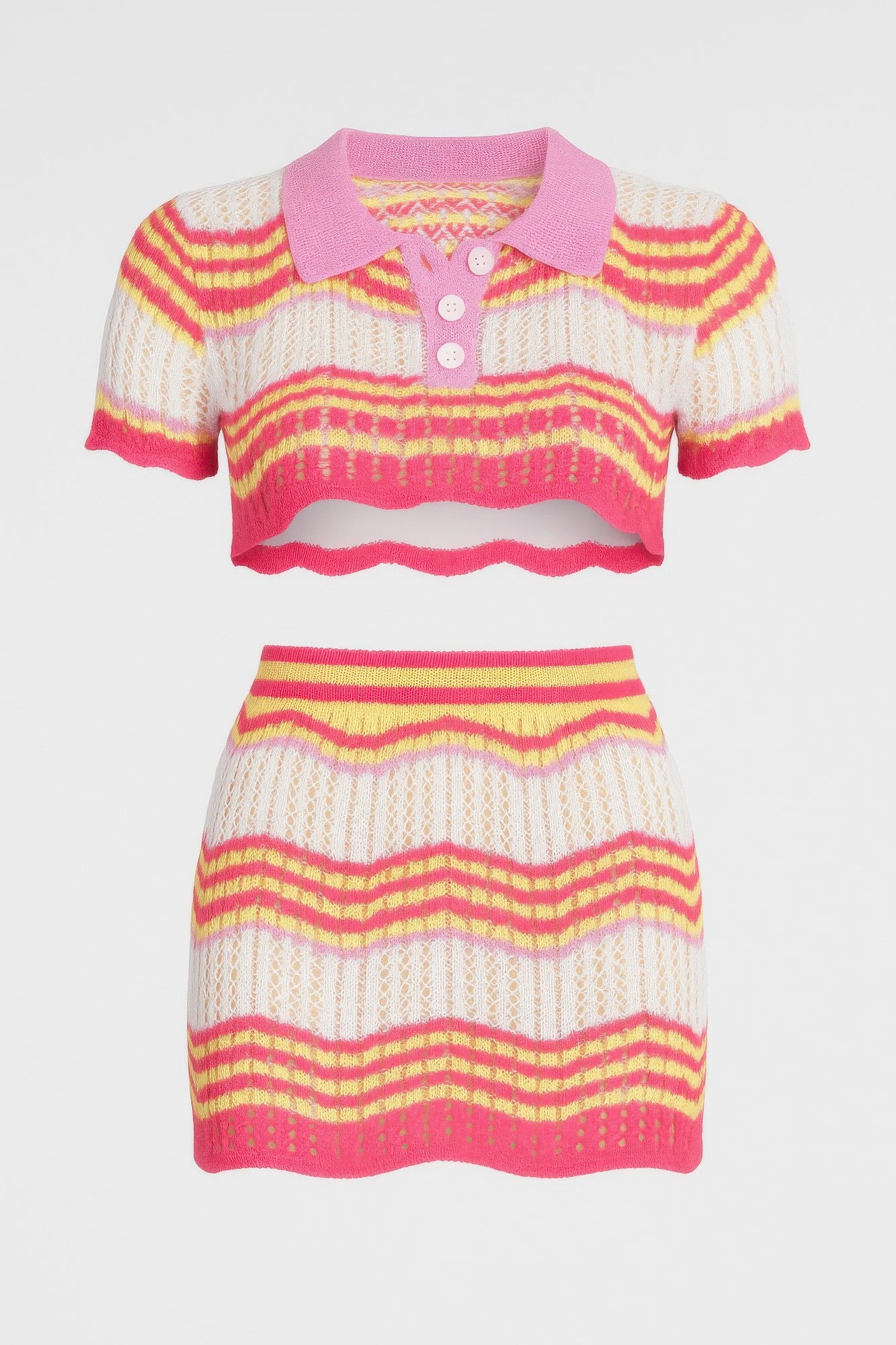 Zig Zag Crochet Two Piece Set-Product Type | Naughty Smile Fashion