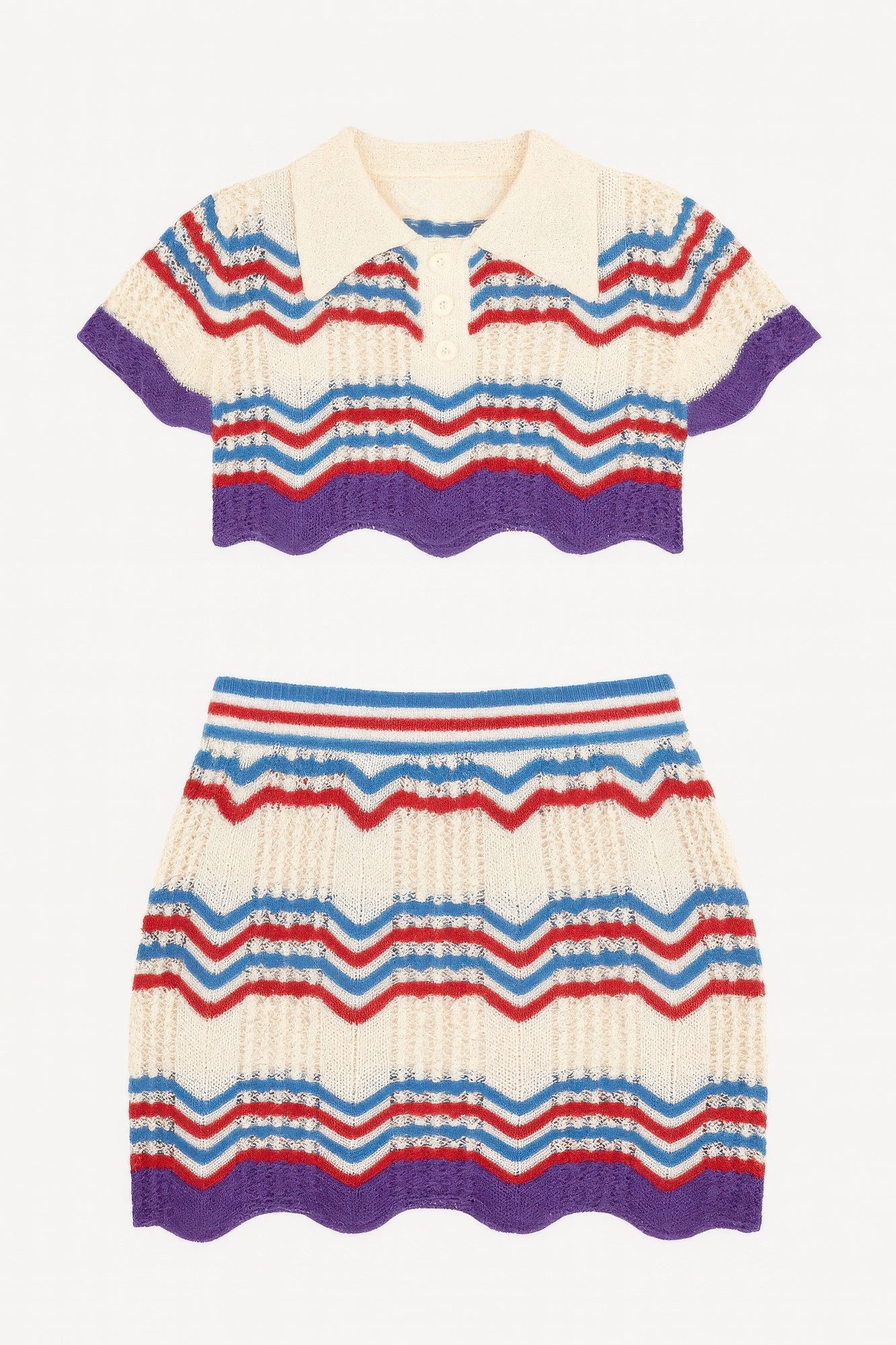 Zig Zag Crochet Two Piece Set-Product Type | Naughty Smile Fashion