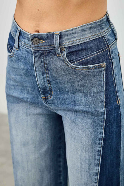 High Rise Wide Leg W/release Hem And Side Contrast