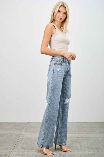 Mid Rise Relaxed Straight With Destroy