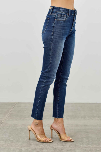 High Rise Ankle Skinny With Button Fly