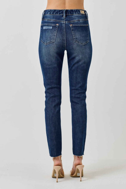 High Rise Ankle Skinny With Button Fly