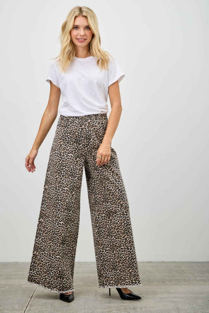 Leopard Super High Rise Wide Leg With Stretch